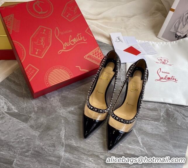 Top Quality Christian Louboutin Leopard Print Studded 10cm Pumps 030837 Black 2021