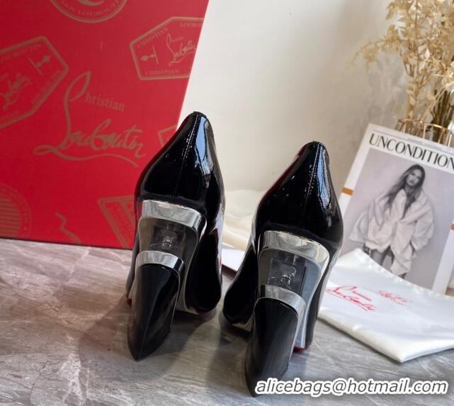 Super Quality Christian Louboutin Patent Leather Wedge Pumps 030840 Black