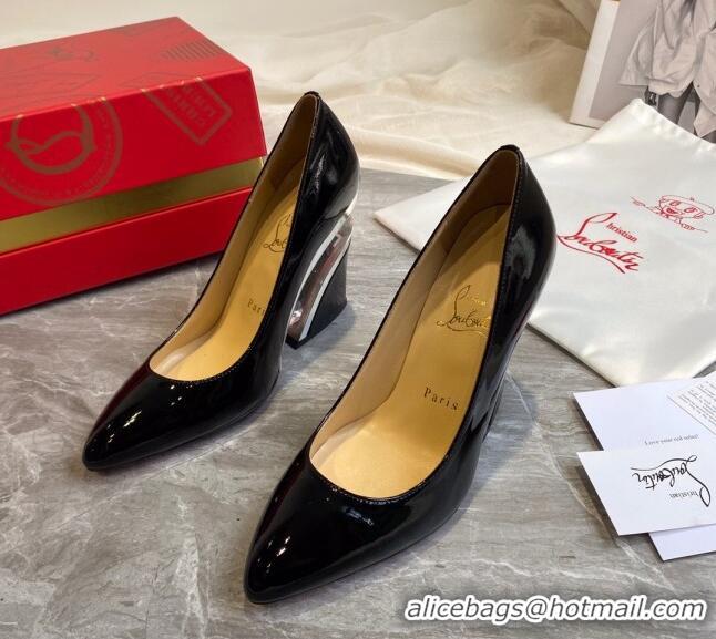 Super Quality Christian Louboutin Patent Leather Wedge Pumps 030840 Black