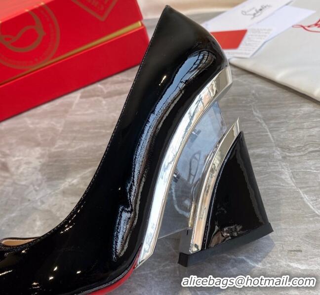 Super Quality Christian Louboutin Patent Leather Wedge Pumps 030840 Black