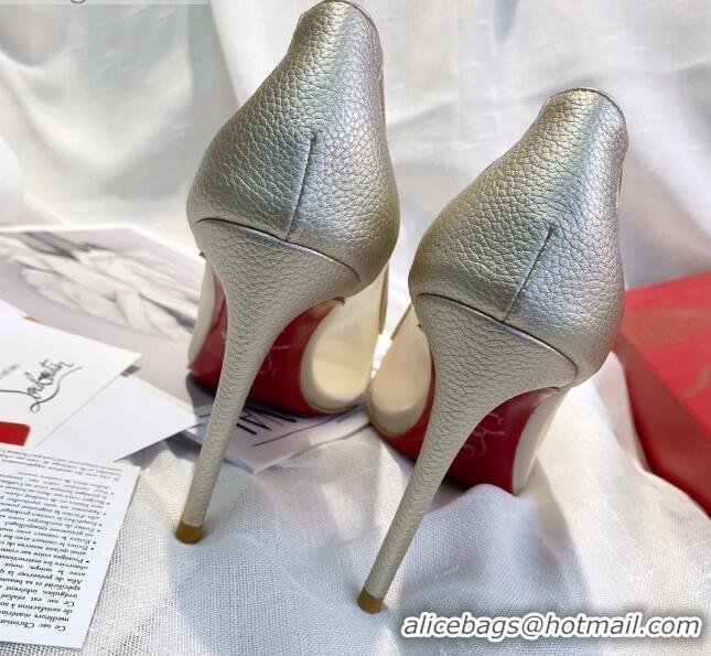 Most Popular Christian Louboutin Grained Leather Crystal Mesh Pumps 10cm 030845