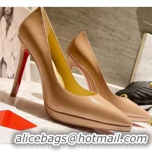 Discount Christian Louboutin Pointed-toe Platform Pumps 11.5cm 030852 Nude