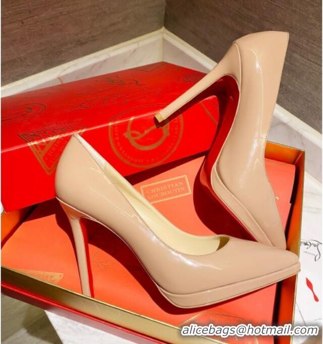 Discount Christian Louboutin Pointed-toe Platform Pumps 11.5cm 030852 Nude