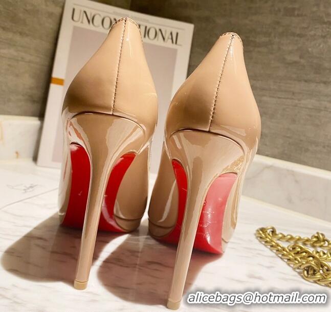 Discount Christian Louboutin Pointed-toe Platform Pumps 11.5cm 030852 Nude