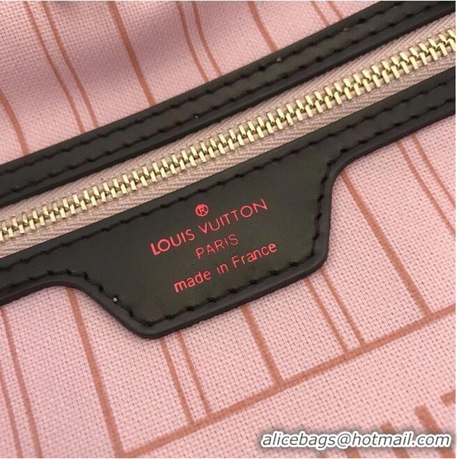 Famous Brand Louis Vuitton original Damier Ebene Canvas Neverfull GM N51106 Pink