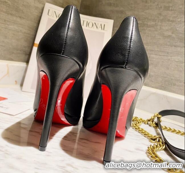 Affordable Price Christian Louboutin Calfskin Pointed-toe Platform Pumps 11.5cm 030855 Black