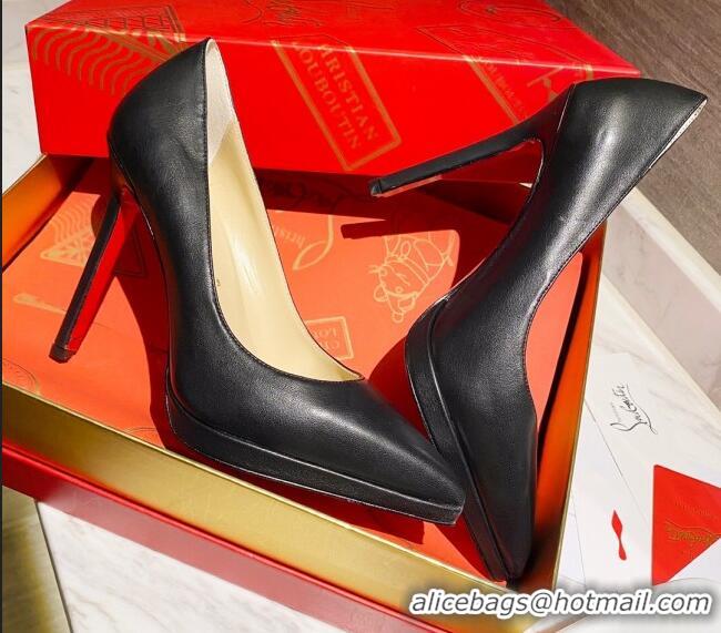 Affordable Price Christian Louboutin Calfskin Pointed-toe Platform Pumps 11.5cm 030855 Black