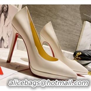 Low Cost Christian Louboutin Calfskin Pointed-toe Platform Pumps 11.5cm 030855 White