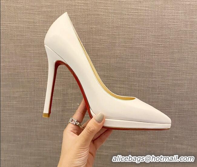 Low Cost Christian Louboutin Calfskin Pointed-toe Platform Pumps 11.5cm 030855 White