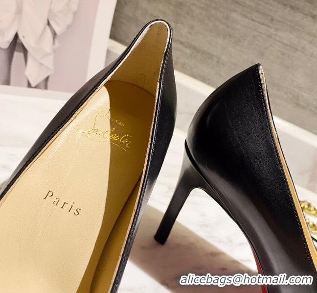 Shop Christian Louboutin Calfskin Round-toe Pumps 8cm 030857 Black