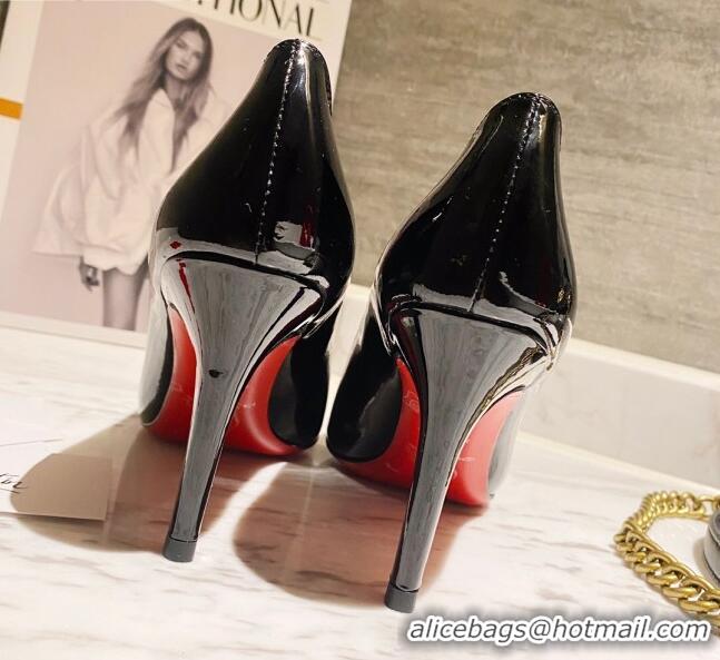 Discount Christian Louboutin Calfskin Round-toe Pumps 8cm 030857 Black