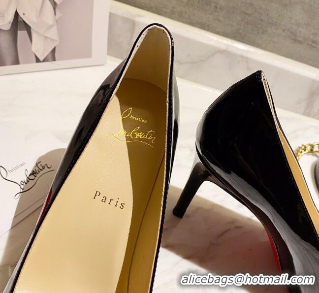 Discount Christian Louboutin Calfskin Round-toe Pumps 8cm 030857 Black