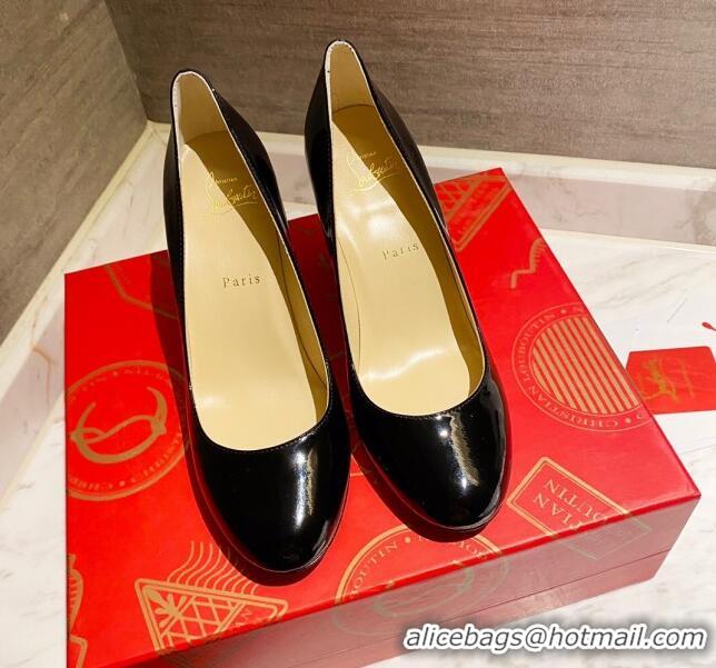 Discount Christian Louboutin Calfskin Round-toe Pumps 8cm 030857 Black