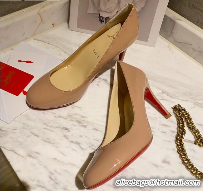 Good Product Christian Louboutin Calfskin Round-toe Pumps 8cm 030857 Nude