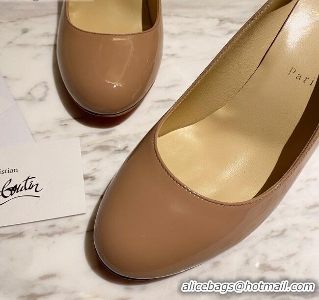 Good Product Christian Louboutin Calfskin Round-toe Pumps 8cm 030857 Nude