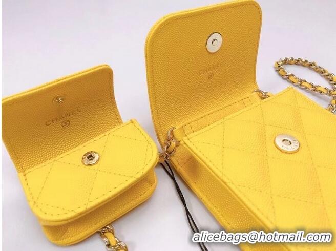 Promotional Chanel card holder with chain & Gold-Tone Metal AP2033 Yellow