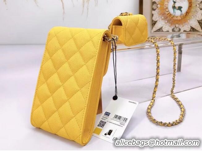 Promotional Chanel card holder with chain & Gold-Tone Metal AP2033 Yellow