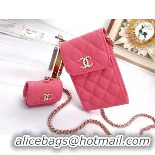 Buy Discount Chanel card holder with chain & Gold-Tone Metal AP2033 Rose