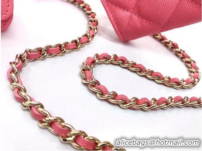 Buy Discount Chanel card holder with chain & Gold-Tone Metal AP2033 Rose