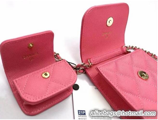 Buy Discount Chanel card holder with chain & Gold-Tone Metal AP2033 Rose