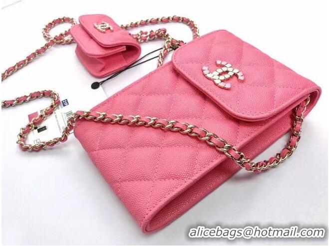 Buy Discount Chanel card holder with chain & Gold-Tone Metal AP2033 Rose