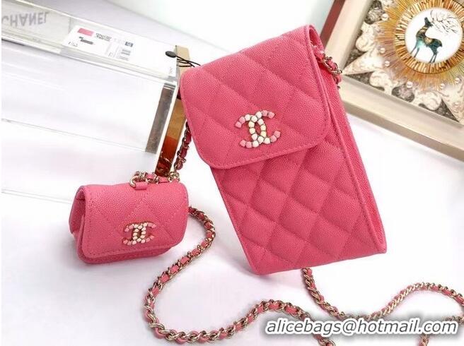 Buy Discount Chanel card holder with chain & Gold-Tone Metal AP2033 Rose