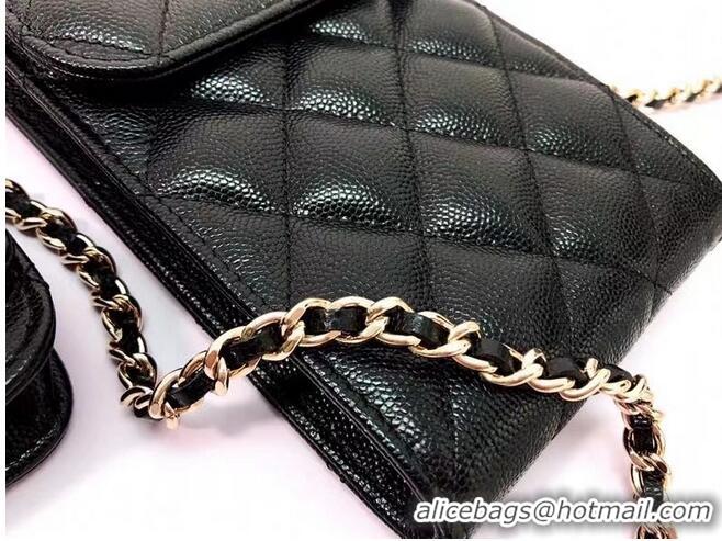 Super Quality Chanel card holder with chain & Gold-Tone Metal AP2033 black