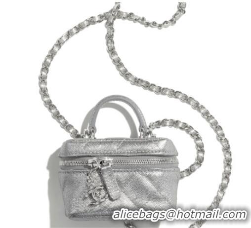 Most Popular Chanel small vanity with chain AP2194 Silver