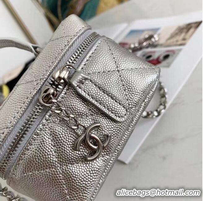 Most Popular Chanel small vanity with chain AP2194 Silver