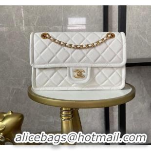 Discount Chanel flap bag Grained Calfskin AS2357 White