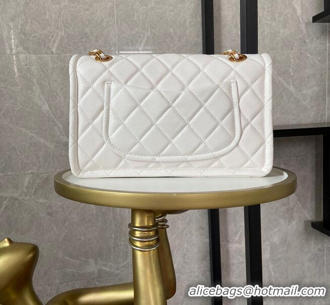 Discount Chanel flap bag Grained Calfskin AS2357 White