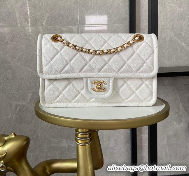 Discount Chanel flap bag Grained Calfskin AS2357 White