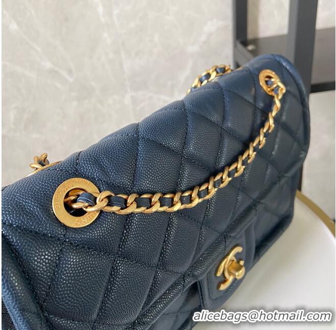 Famous Brand Chanel Flap Bag Grained Calfskin AS2357 Royal Blue