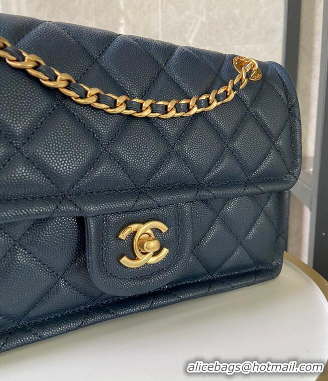 Famous Brand Chanel Flap Bag Grained Calfskin AS2357 Royal Blue