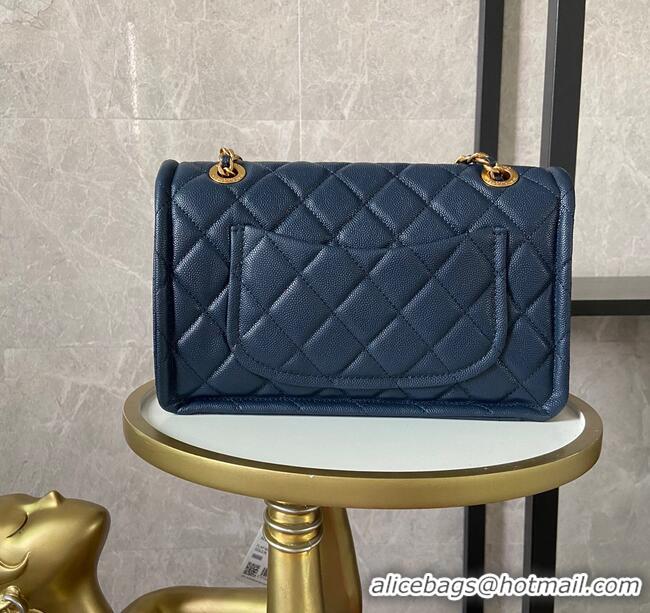 Famous Brand Chanel Flap Bag Grained Calfskin AS2357 Royal Blue