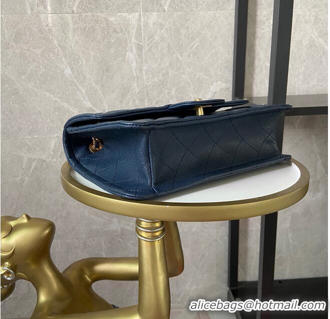 Famous Brand Chanel Flap Bag Grained Calfskin AS2357 Royal Blue