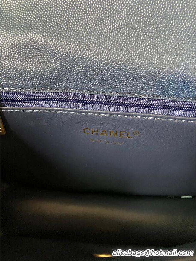 Famous Brand Chanel Flap Bag Grained Calfskin AS2357 Royal Blue