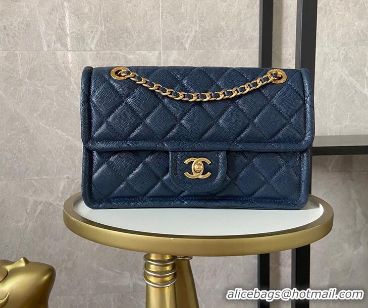 Famous Brand Chanel Flap Bag Grained Calfskin AS2357 Royal Blue