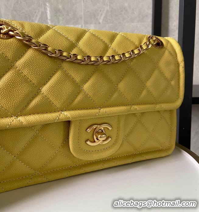 Top Grade Chanel flap bag Grained Calfskin AS2357 Yellow