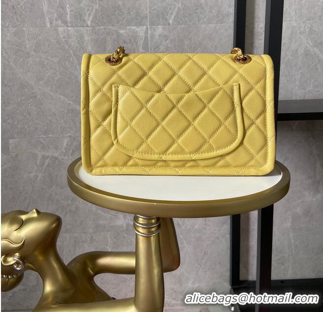 Top Grade Chanel flap bag Grained Calfskin AS2357 Yellow