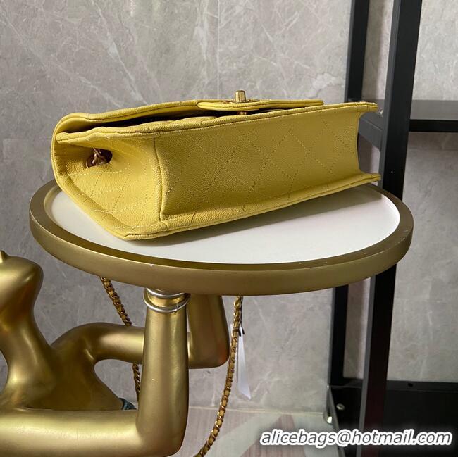 Top Grade Chanel flap bag Grained Calfskin AS2357 Yellow