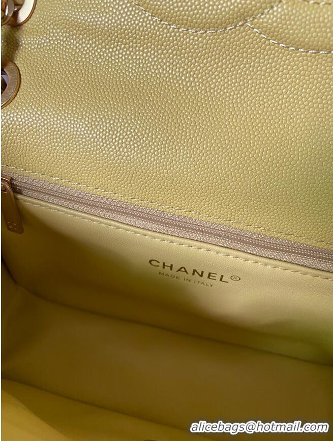 Top Grade Chanel flap bag Grained Calfskin AS2357 Yellow