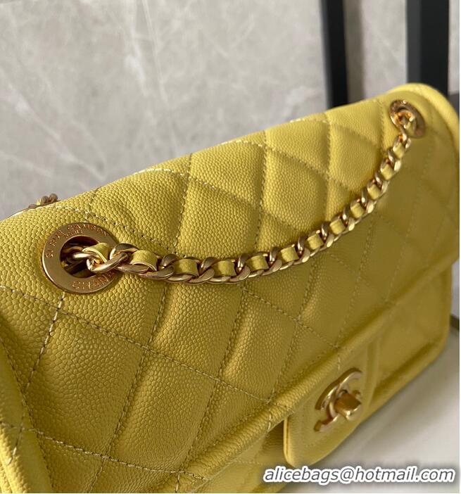 Top Grade Chanel flap bag Grained Calfskin AS2357 Yellow