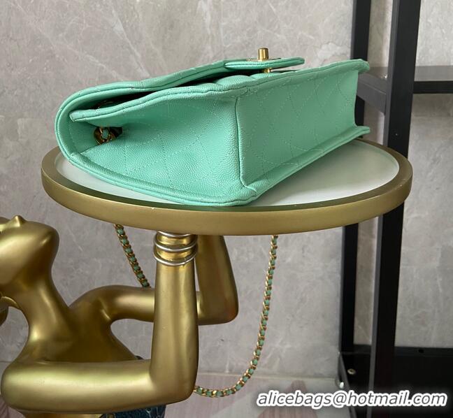 Luxury Classic Chanel flap bag Grained Calfskin AS2357 light green