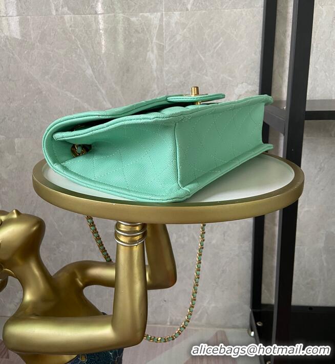 Luxury Classic Chanel flap bag Grained Calfskin AS2357 light green