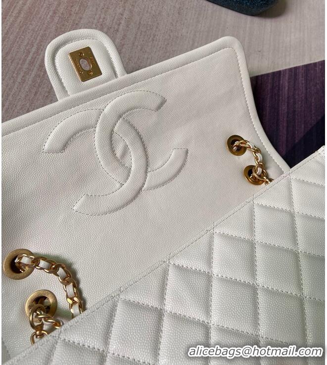 Famous Brand Chanel flap bag Grained Calfskin AS2358 White