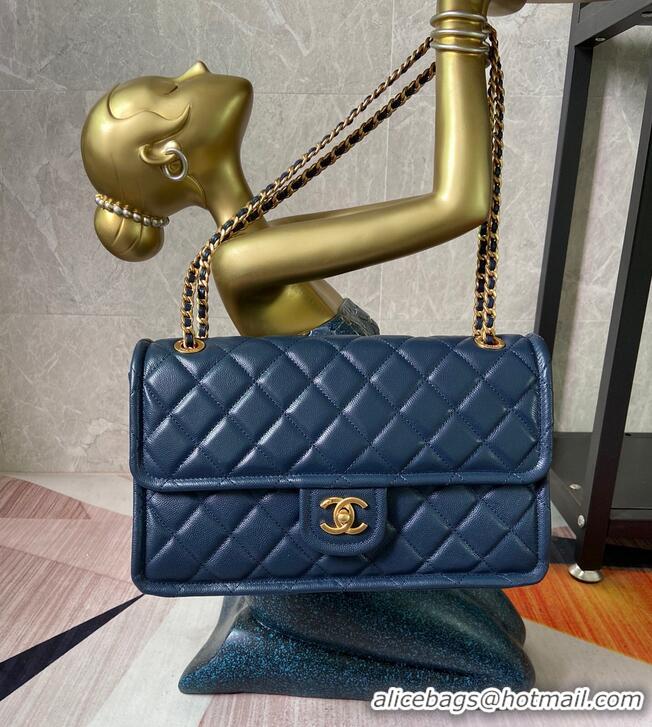 Buy Discount Chanel flap bag Grained Calfskin AS2358 Royal Blue