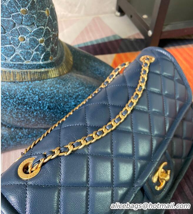 Buy Discount Chanel flap bag Grained Calfskin AS2358 Royal Blue