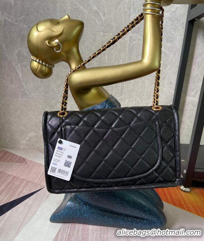 Spot Bulk Chanel flap bag Grained Calfskin AS2358 Black