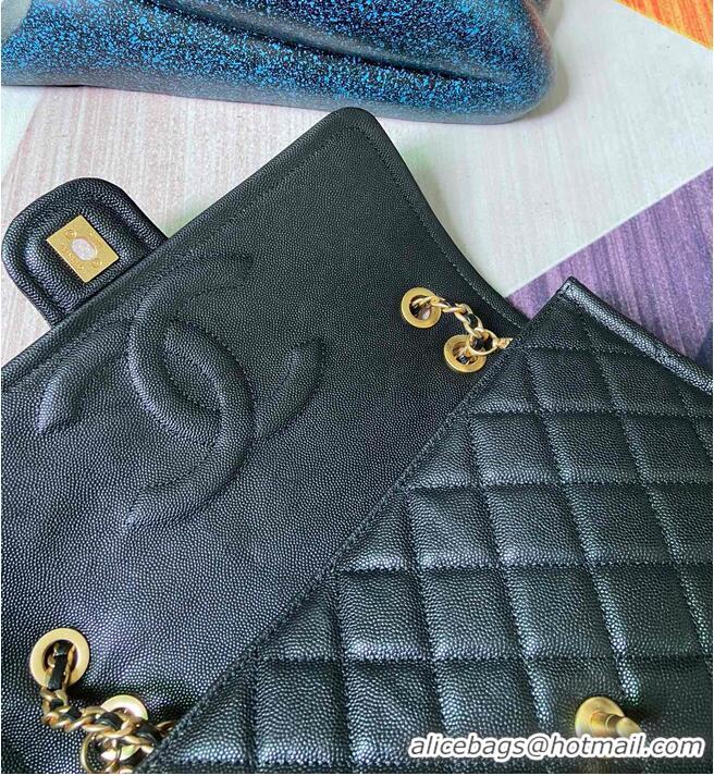 Spot Bulk Chanel flap bag Grained Calfskin AS2358 Black